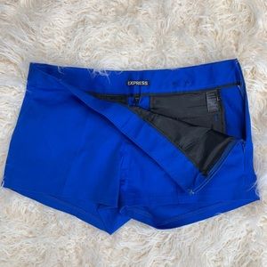 Express blue stretch dress shorts
